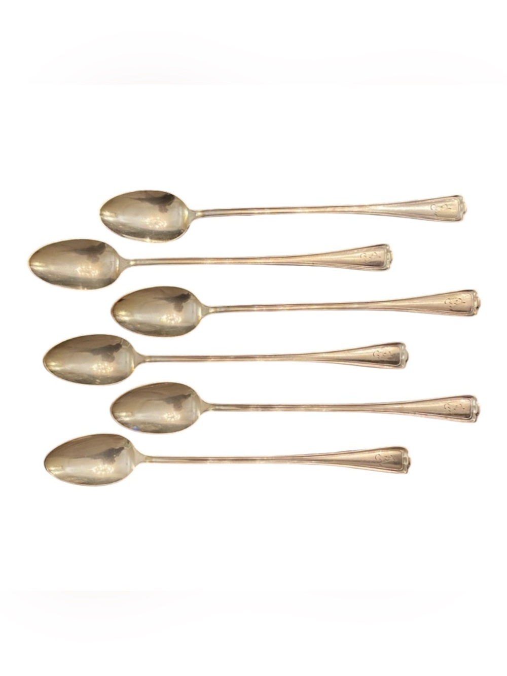 1912 Antique “Cromwell” 184-7 Rogers Bros Silver-Plate 6 Iced Tea Spoons